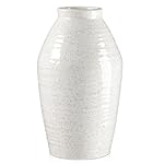 Ceramic Rustic Farmhouse Vase for Flowers Pampas Grass, 10.6" Large Floor Vases Decorative Tall, Beige Flower Vase, Ellipse Boho Vase Vintage Decor Room Coffee Table Living Room, Kitchen,Wedding