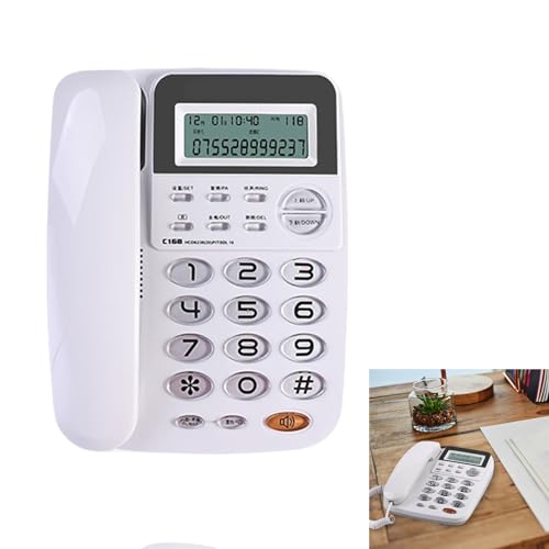 Téléphone filaire double interface C168 fixe de bureau sans pile avec sonneries configurables - 2