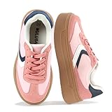 Wulubaba Girls/Boys Platform Sneakers-Breathable Lightweight Shoes for Little Girls and Big Kids Pink