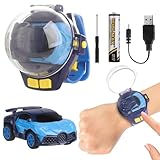 Watch Remote Control Car Toy for Kids,New Mini 2.4 Ghz Racing Game Wrist Cars Easter Toy with LED Light,Watches Remote Control Car for Boys and Girls Birthday Gifts,USB Charging,Blue