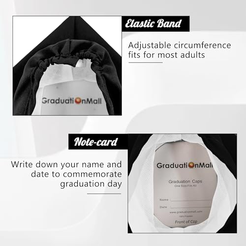 GraduationMall Doktorhut Studentenhut,Uni Abschluss Hut 2025 Anhänger Quaste für die Abschlussfeier vom Hochschule,Abitur,Bachelor Hut Schwarz