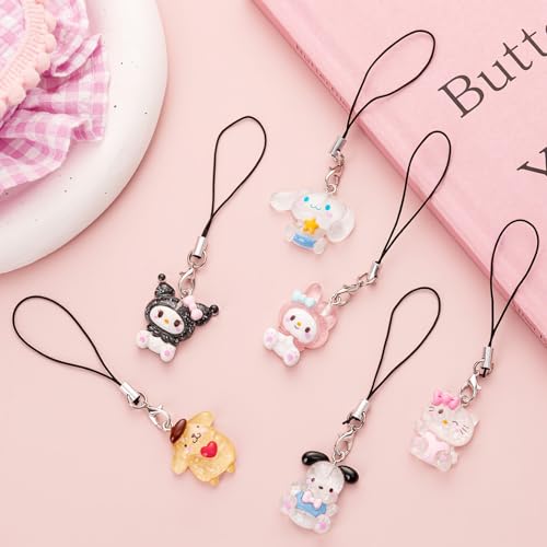 TecoKart® 6 Pcs Cute Phone Charms for Girls, Fun Keychain Charm for Mobile Cases, Decorative Phones Accessories 3 41bIGHJ1sPL. SL500