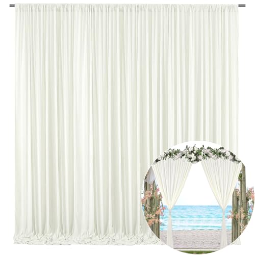 Cortina de fondo blanco marfil 5x10 pies, 2 paneles miniatura 1