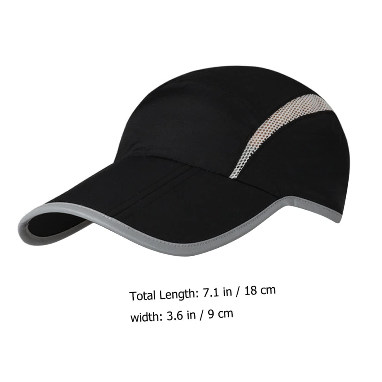 SOIMISS Gorra de Beisbol Gorras Deportivas para Hombre Gorra de Tenis Tapa Hombres encabezamiento Reflectante Gorro Sol Hat Sombreros de Visera para Mujer Sombrero para el Sol Nylon Black