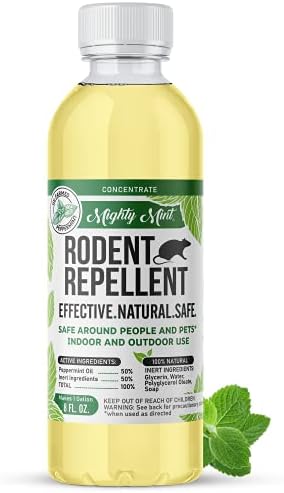 Mighty Mint 8 oz Peppermint Rodent Repellent Concentrate - Makes 1 Gallon - Natural Spray for Rats, Mice, and More