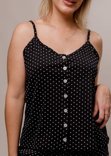 Short Doll Feminino Adulto Short Doll Blusa Abertura Com Botões - Póa Preto (BR, Alfa, 3G, Regular,