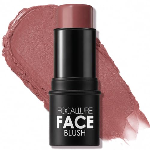 Image of FOCALLURE Cream Blush Makeup,Buildable Blush Stick for Cheeks,Matte and Dewy Finish,Long Wearing,Easy Application,Lightweight Multi Stick (PK02)