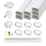 Pearwow 4" W 25Ft L Decorative PVC Line Set Cover Kit for Ductless Mini Split Air Conditioners,Heat
