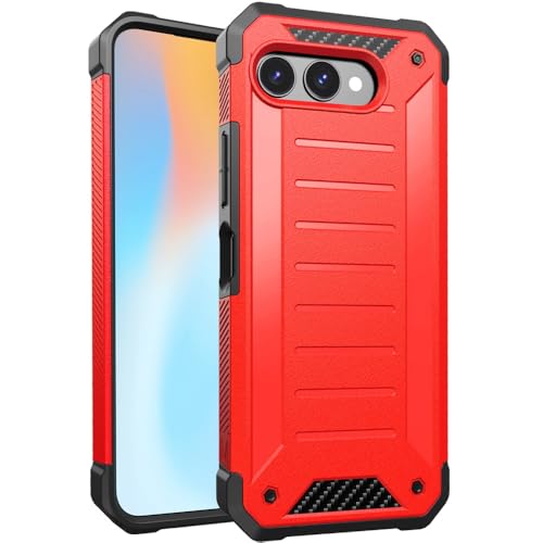 TJS for T-Mobile Revvl 8 Case, with Tempered Glass Screen Protector (Red) by TJS - Used condition - Image 5