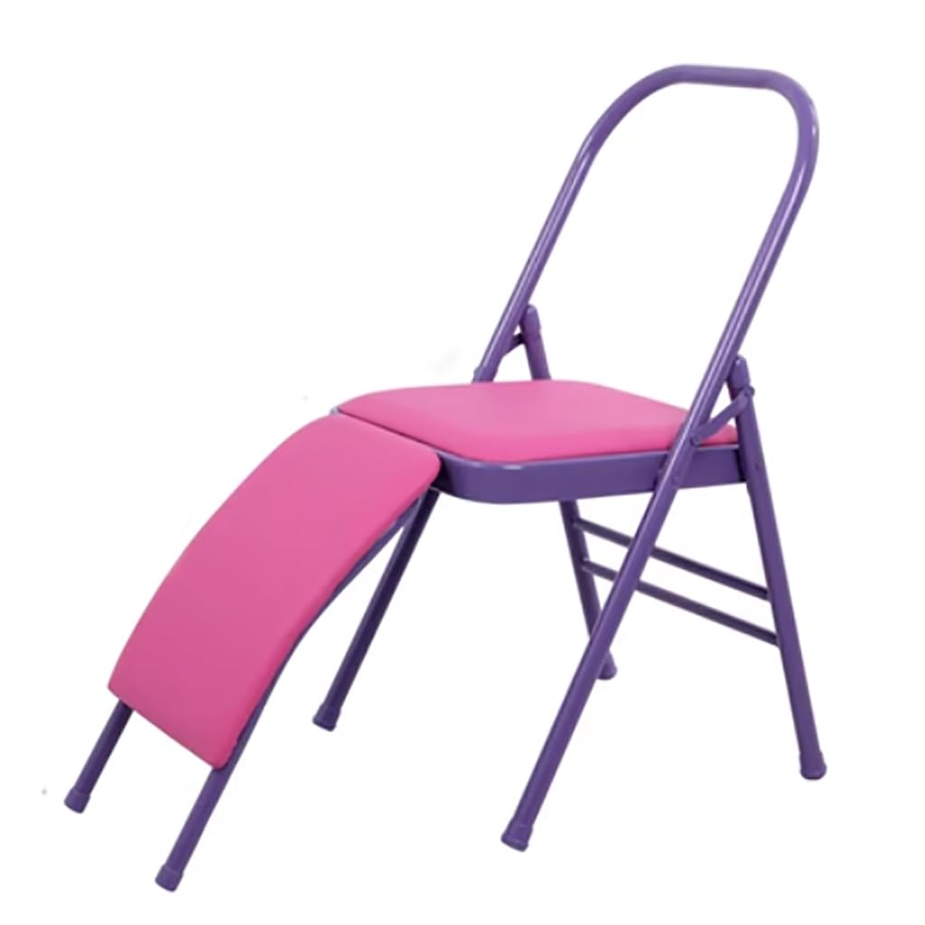 Silla De Yoga Pilates,Silla De Yoga Iyengar,Silla De Inversión De Yoga Silla De Asistencia De Yoga,con Soporte Lumbar para La Espalda,Silla Sin Respaldo Silla De Yoga,Purple