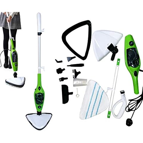 Lucg 1500W Steam Mop Hot Cleaner Floor Carpet Window Washer Hand Steamer, 10-in-1 Steam Cleaner for Hard Floor, Carpet, Tiles, Kills 99.9% of Bacteria without Cleaning Chemicals, 3.5M Cord Cover