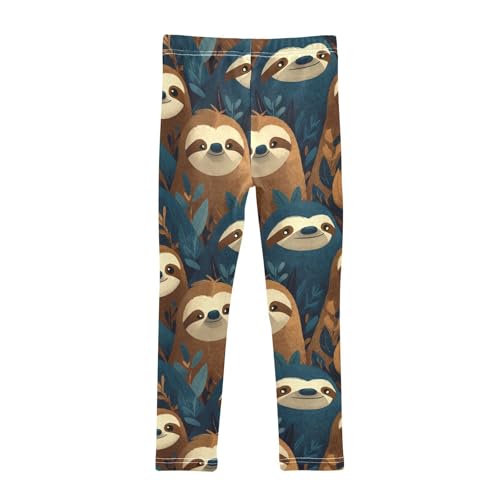Girls Leggings Sloths Animals Leaves Soft Toddler Leggings for Girls Kids Pants Size 4T-10T2