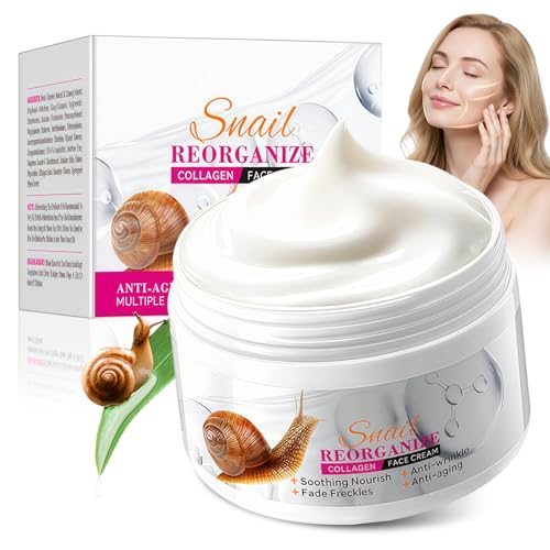 Crema de Colágeno con Extracto de Caracol,Crema Hidratante Facial Mujer,Mejora la Elasticidad y Suavidad de la Piel,Nutritiva y Calmante,100g