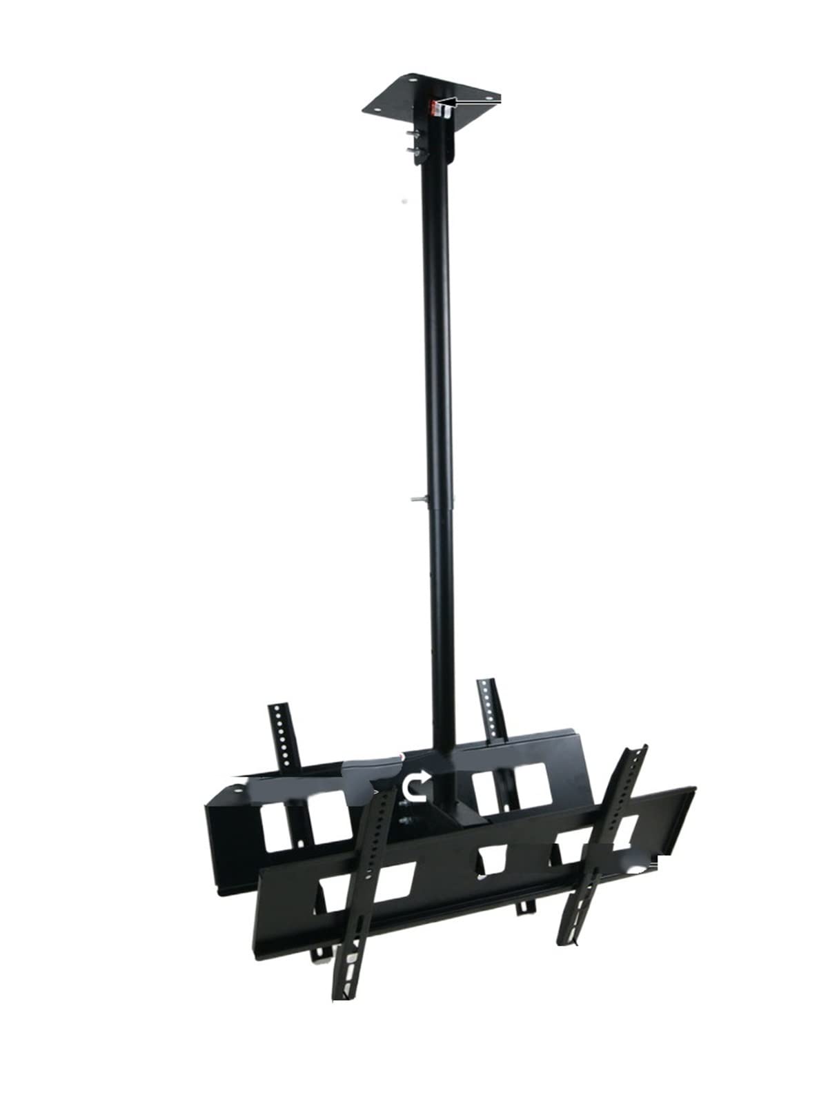Support TV plafond double écran 30-65 pouces télescopique orientable 360