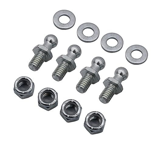 4 Pair 10mm Ball Studs with Hardware Lock Nuts Washers 5/16-18 Thread x 1/2