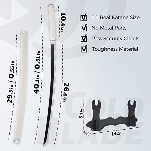 Cold Blade Espada Inosuke - Réplica de Anime Katana de 41 Polegadas com Cinto E Suporte - Espada Ino