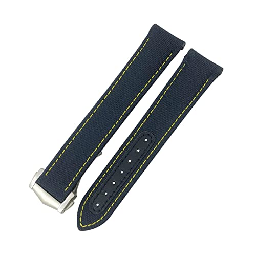 Bracelet sport nylon bleu 21mm montre Omega Aqua Terra