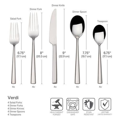 Mikasa Verdi 18.0 20 Piece Stainless Steel Flatware Set, Service for 4 - Thumbnail 2