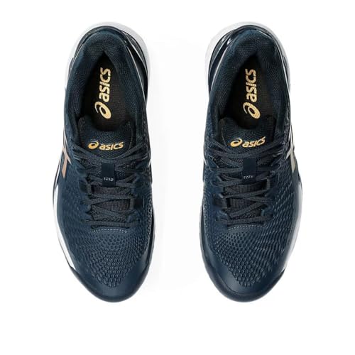 TENIS ASICS GEL RESOLUTION 9 (ALL COURT) AZUL FRANCÊS E GOLD - 2024 (1042A268-960, BR, Adulto, Numér