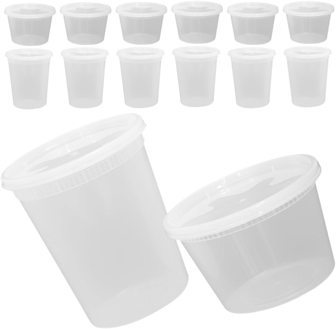 50pcs Disposable Soup Containers with Lids, 16oz 32oz Takeout Bowls for Hot Soup, Porridge, and Beverage Packaging, High and Low Temperature Resistant Food-grade Cups for Catering