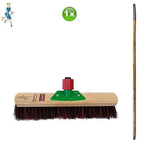 1 x Peggy Perfect Garden Broom Extra 40 cm Supermixborsten + Wooden Handle