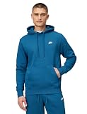 Nike Men's Club Pullover Fleece Hoodie, Court Blue/Court Blue/Light Khaki, Large