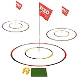 Izzo Golf Backyard Bullseye Golf Practice Set (3 Piece) - Backyard Golf Practice Range with Foam Practice Golf Balls, Red-Blue-Yellow