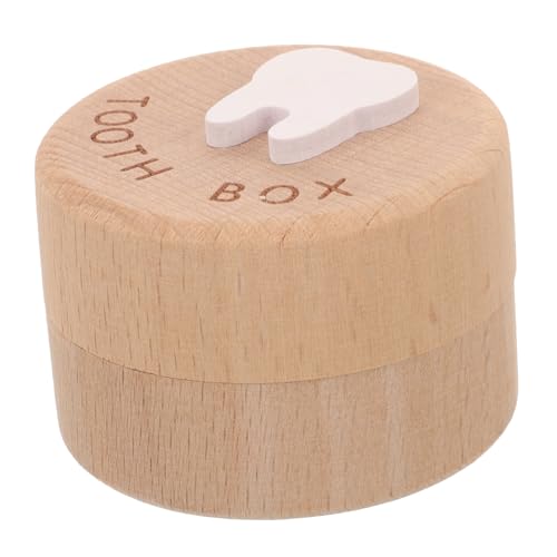 iplusmile Caja de Dientes de Madera para Organizador de Recuerdos de Dientes de Leche y Cabello Almacenamiento Seguro y Duradero Diseño para Bebés