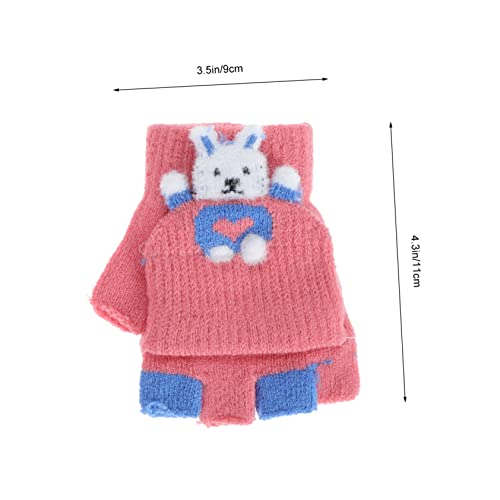 LIFKOME 3pairs Boy Girl Knitted Gloves Flap Cover Adorable Half Finger Gloves for Boy Girl Random Color for Typing and Writing Stylish Functional for Boys and Girls2