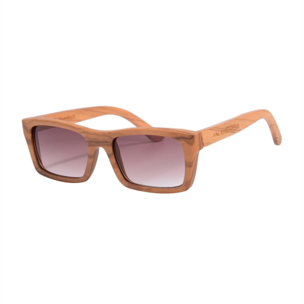 Occhiali da sole in legno fatti a mano Occhiali da sole polarizzati con montatura quadrata in legno per uomo Occhiali da sole da donna Legno, pera, marrone sfumato, marrone