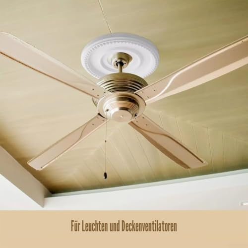 ZAMETTER Deckenrosen 31,5 cm Decken Rose Deckenrosette Polystyrol Beleuchtung Decke Medaillon Weiß Abnehmbar PU Europäischer Stil Lichtplatte Deckenventilator Lampenschirm Runde Dekoration