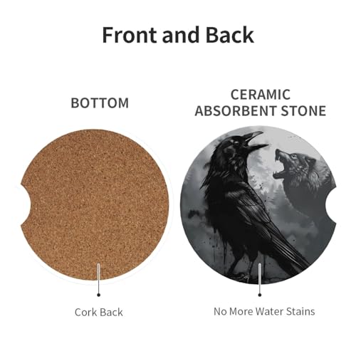 2 Pack Portavasos para Carro Decorativos de Cerámica 2.56 in miniatura 2