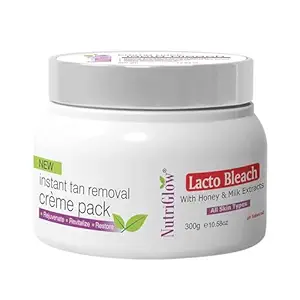 Lacto Bleach Tan Removal Creme Pack With Honey & Milk Extracts All Skin Types, 300g
