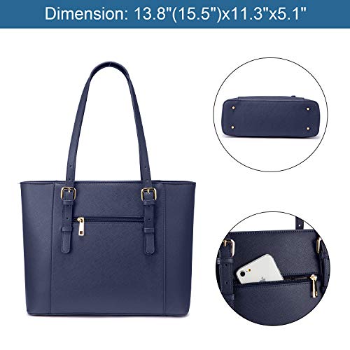 Laptop Bag For Women, Large Computer Bags For Women, Laptop Purse Fit Up To 15.6 Inch, Laptop Briefcase For Women With Padded Compartment, Professional Laptop Tote Work Bags, Navy #TOP13