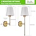 Depuley Battery Operated Wall Sconce: Set of 2 Wireless Wall Lights with Remote for Bedroom - Rechargeable 15 Colors Gold Wall Lamp for Living Room Hallway