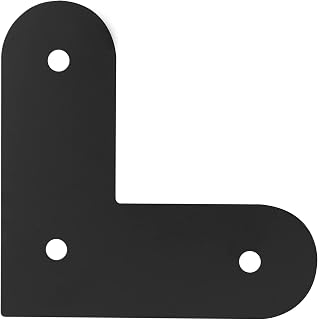 4 Pcs 8-3/8" x 3" Strong Strap Flat L Bracket Truss Plates, Rounded Corners L Tie Strap for 4x4, 6x6 Lumber, Fixing Mending Plate Wood Timber Connectors, Steel Thickness 2.6mm (12 Gauge)