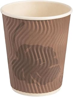 presents a 50-Pack of Bamboo Ripple Hot Cups (8 oz): Leak-Proof, Heavy-Duty, Plant-Based Solution - Elevate Your Sustainable Beverage Service with Eco-Friendly Cups