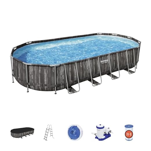Bestway 5611T - Juego De Piscina Fuera De Tierra Power Steel Ovalado, 732 X 366 X 122 Cm
