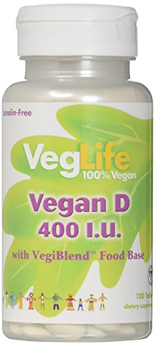 VegLife D-2 (Ergocalciferol) Vegan, Tablet (Btl-Plastic) 400IU 100ct
