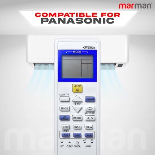 Image of marman Compatible with Panasonic AC Remote Control Original Model 157C Suitable for 1 | 1.5 | 2 Ton Split & Window Inverter AC - Match Remote Keys Exactly to Replicate Genuine Remote Function