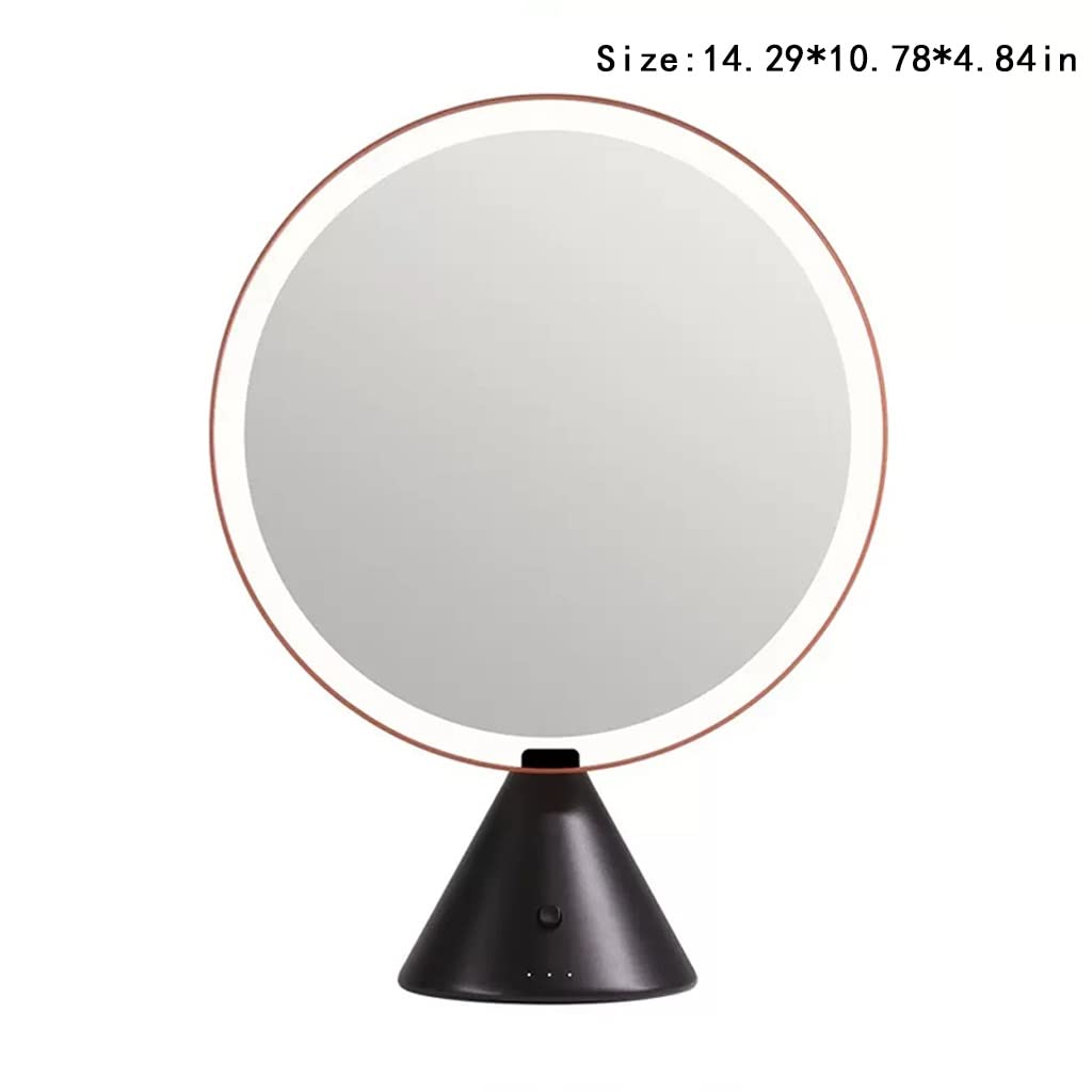 EQUALIZE Kosmetikspiegel Runder Tisch Spiegel Licht Make-up Spiegel LED Make-up Spiegel mit Tisch Fülllicht Persönliche Schönheit Spiegel (Color : C, Size : S)