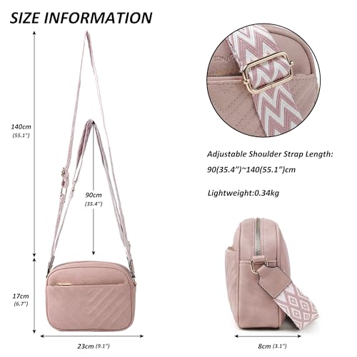 Image of TANTOMI Crossbody Purses for Women Leather Purse Shoulder Handbags with Wide Strap, Small Crossbody Bags for Women Travel