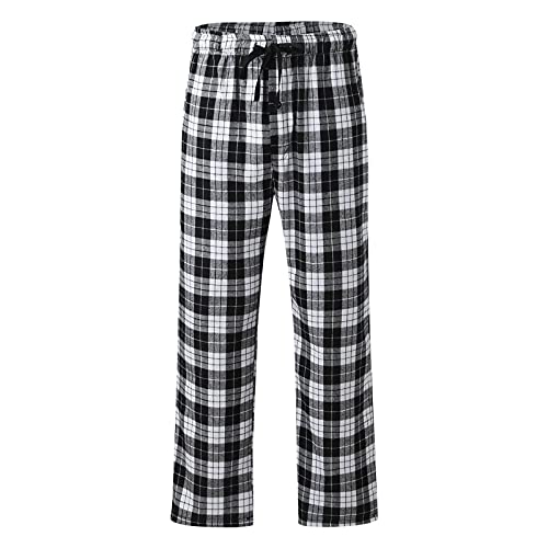 Pajama Pants Men's Classic Red Checked Pajama Pants Skin-Friendly Soft Cotton Pajama Pants Gifts For Men #TOP18