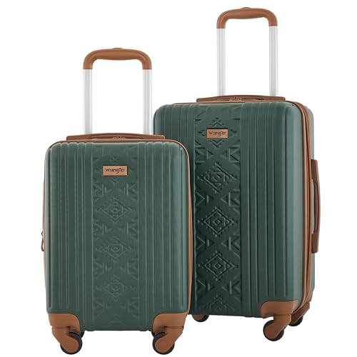 Image of Wrangler 22 inch and 18 inch Heartland 2-Piece Carry-On Luggage Set, Satin Moss