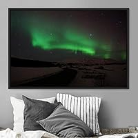 Framed Canvas Wall Art Dayspring Astronomy & Space Contemporary Cosmic Dramatic Green Group Photography Realism - 16x24 inches