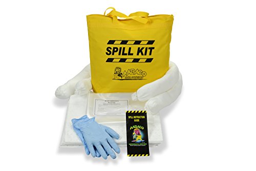 Aabaco Oil Only Spill KIT – Absorbs Oil and Fuel Spills – Repels Water – Kits in Portable Yellow Tote Bag for Trucks – Economical Absorbent (1 Kit)