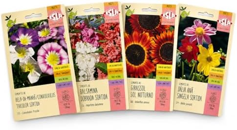 Kit 4 Sementes de Flores para Plantar em Jardim, Vasos e Floreira...