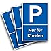 Produktbild 3 Stück Nur für Kunden Parkplatzschild 20 x 30 cm aus stabiler PVC Hartschaumplatte 3mm Schild Gäste mit UV-Schutz von STROBO