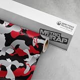 Metro Wrap Car Vinyl Wrap | Large Ragged Red Tiger Camo | 59in x 1ft