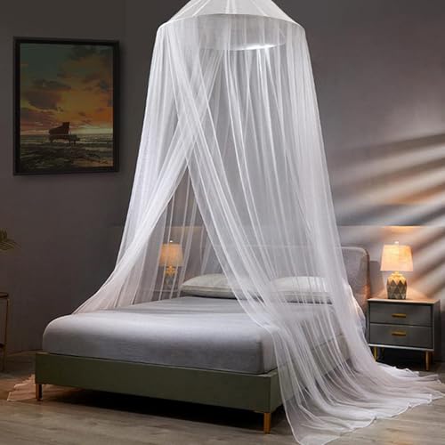 Cortinas de cama con dosel malla protectora cómoda para apartamento y hogar 4